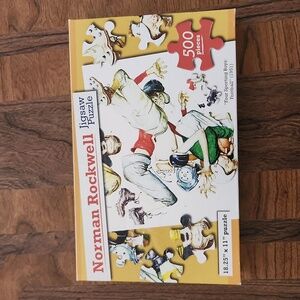 NIB Norman Rockwell "Four Sporting Boys:Football (1951) Jigsaw Puzzle - NEW
